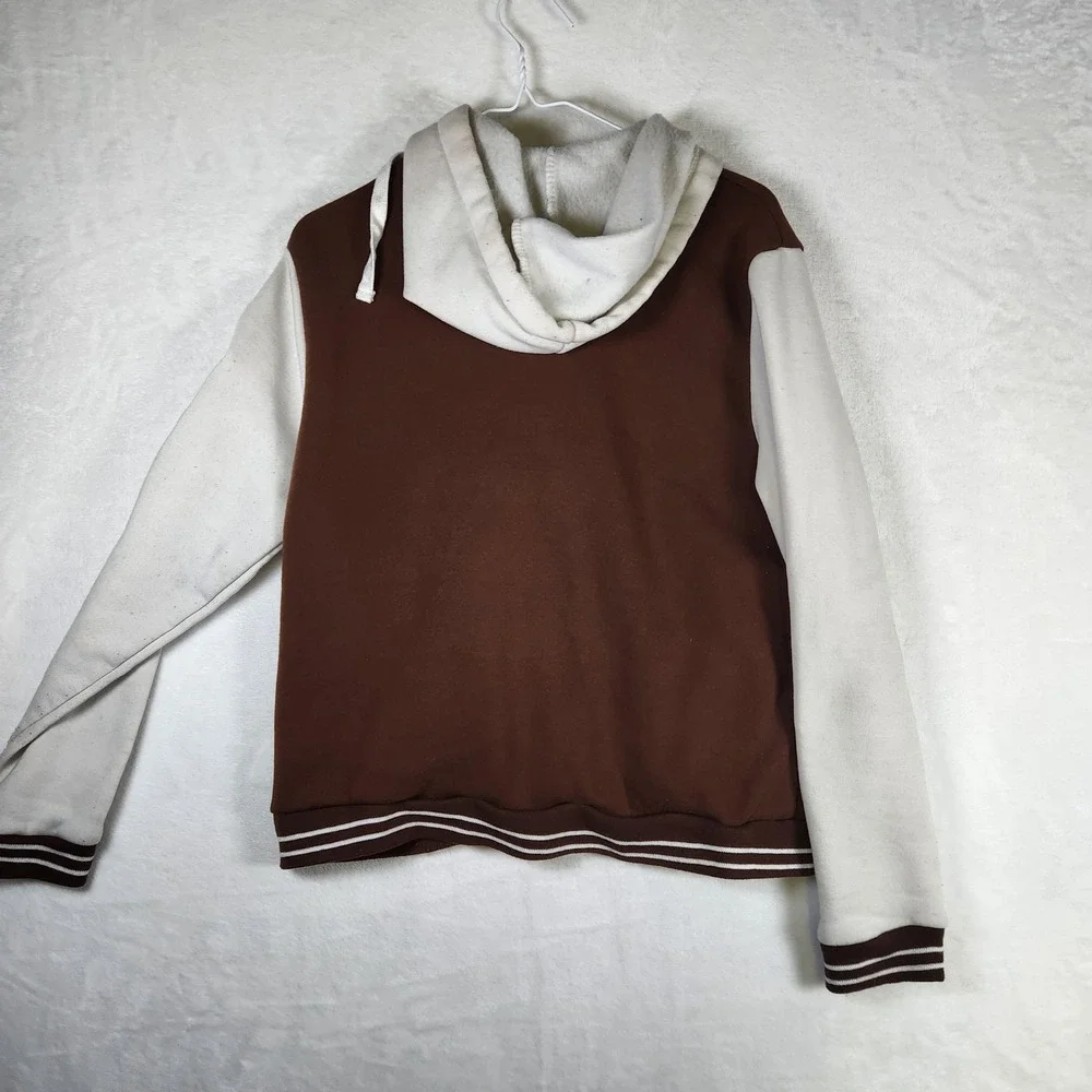 New Look Womens XL Brown Varsity Jacket Hooded LA 23 Star Patch - Picture 9 of 10